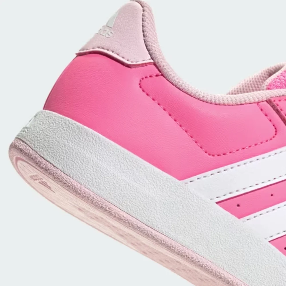 Adidas Breaknet Lifestyle Court Girls Pink & White Lace Sneakers - Picture 5 of 11